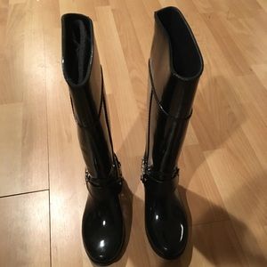 Michael kors black tall rain boots